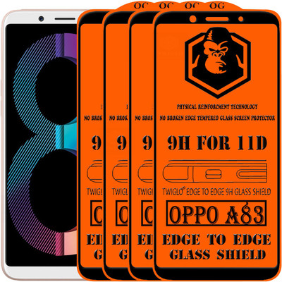 TWIGLO Edge To Edge Tempered Glass for Oppo A83(Pack of 4)