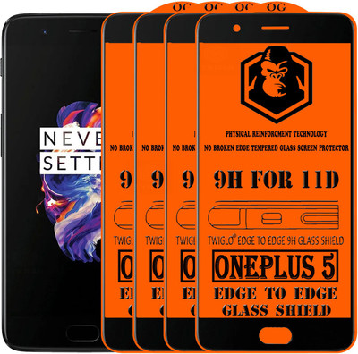 TWIGLO Edge To Edge Tempered Glass for OnePlus 5(Pack of 4)
