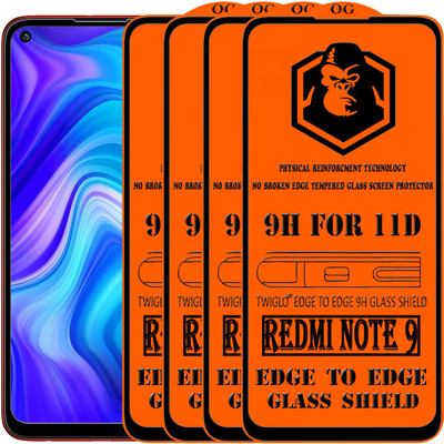 TWIGLO Edge To Edge Tempered Glass for REDMI NOTE 9(Pack of 4)