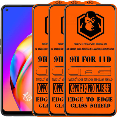 TWIGLO Edge To Edge Tempered Glass for OPPO F19 PRO PLUS 5G(Pack of 3)