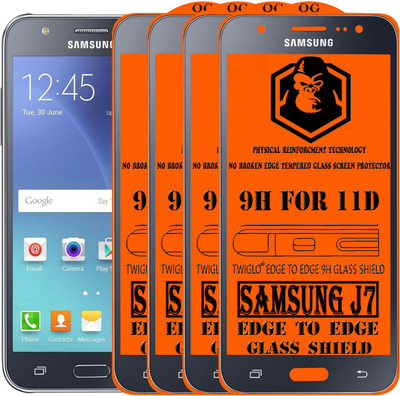 TWIGLO Edge To Edge Tempered Glass for Samsung Galaxy J7(Pack of 4)