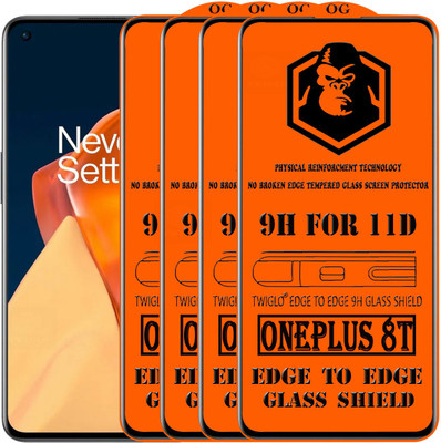 TWIGLO Edge To Edge Tempered Glass for ONEPLUS 8T(Pack of 4)