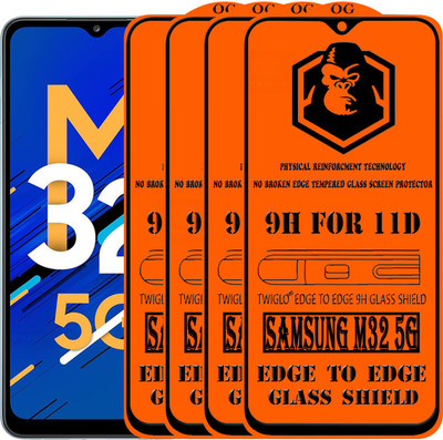 TWIGLO Edge To Edge Tempered Glass for SAMSUNG M32 5G(Pack of 4)