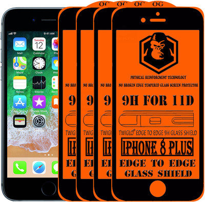 TWIGLO Edge To Edge Tempered Glass for Apple iPhone 8 Plus(Pack of 4)