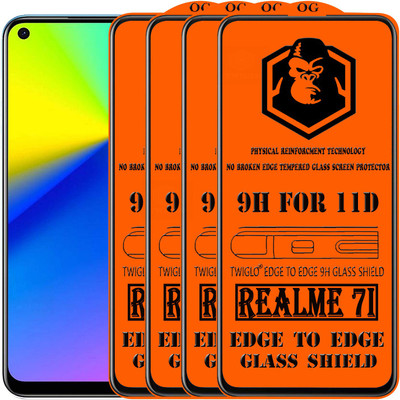 TWIGLO Edge To Edge Tempered Glass for REALME 7I(Pack of 4)
