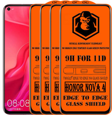 TWIGLO Edge To Edge Tempered Glass for HONOR NOVA 4(Pack of 4)