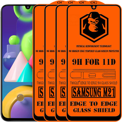 TWIGLO Edge To Edge Tempered Glass for SAMSUNG M21(Pack of 4)