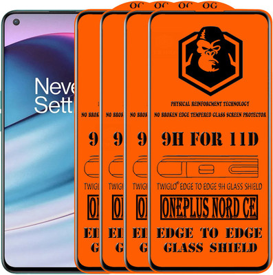 TWIGLO Edge To Edge Tempered Glass for ONEPLUS NORD CE(Pack of 4)