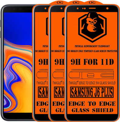 TWIGLO Edge To Edge Tempered Glass for SAMSUNG galaxy J6 PLUS(Pack of 3)