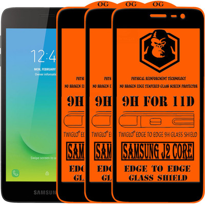 TWIGLO Edge To Edge Tempered Glass for SAMSUNG J2 CORE(Pack of 3)
