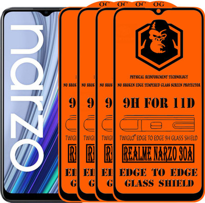 TWIGLO Edge To Edge Tempered Glass for REALME NARZO 30A(Pack of 4)