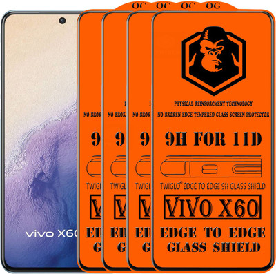 TWIGLO Edge To Edge Tempered Glass for VIVO X60(Pack of 4)