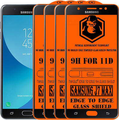 TWIGLO Edge To Edge Tempered Glass for Samsung Galaxy J7 Max(Pack of 4)
