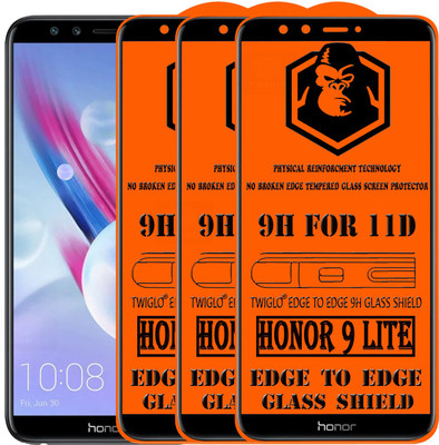 TWIGLO Edge To Edge Tempered Glass for Honor 9 Lite(Pack of 3)