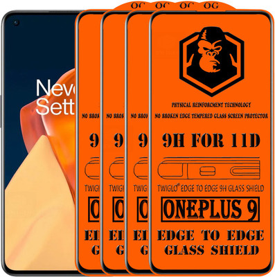 TWIGLO Edge To Edge Tempered Glass for ONEPLUS 9(Pack of 4)