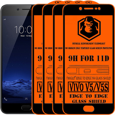 TWIGLO Edge To Edge Tempered Glass for VIVO V5S(Pack of 4)