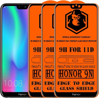 TWIGLO Edge To Edge Tempered Glass for Honor 9N(Pack of 3)