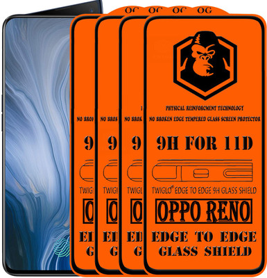 TWIGLO Edge To Edge Tempered Glass for OPPO RENO(Pack of 4)