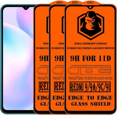 TWIGLO Edge To Edge Tempered Glass for REDMI 9I(Pack of 3)
