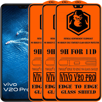 TWIGLO Edge To Edge Tempered Glass for VIVO V20 PRO(Pack of 3)