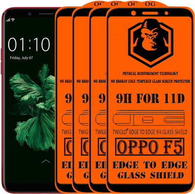 TWIGLO Edge To Edge Tempered Glass for Oppo F5(Pack of 4)