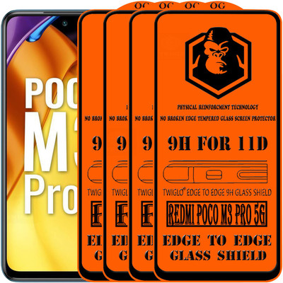 TWIGLO Edge To Edge Tempered Glass for REDMI POCO M3 PRO 5G(Pack of 4)