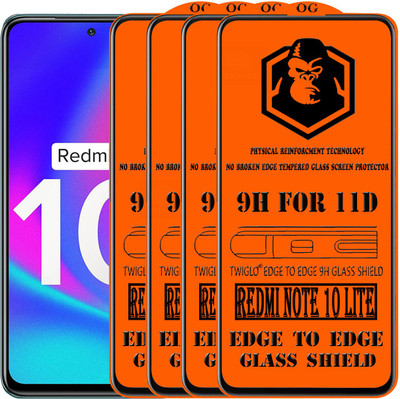 TWIGLO Edge To Edge Tempered Glass for REDMI NOTE 10 LITE(Pack of 4)
