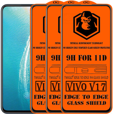 TWIGLO Edge To Edge Tempered Glass for VIVO V17(Pack of 3)