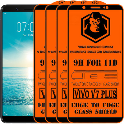 TWIGLO Edge To Edge Tempered Glass for VIVO V7 Plus(Pack of 4)