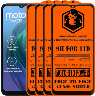 TWIGLO Edge To Edge Tempered Glass for MOTO G10 POWER(Pack of 4)