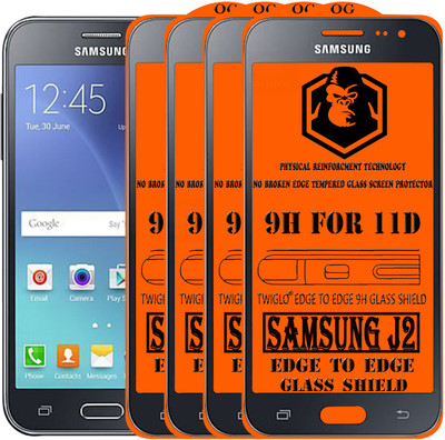 TWIGLO Edge To Edge Tempered Glass for Samsung Galaxy J2(Pack of 4)