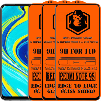 TWIGLO Edge To Edge Tempered Glass for REDMI NOTE 9S(Pack of 3)