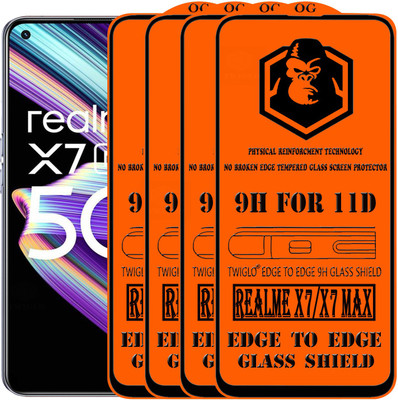 TWIGLO Edge To Edge Tempered Glass for REALME X7 MAX(Pack of 4)