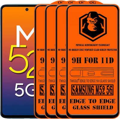 TWIGLO Edge To Edge Tempered Glass for SAMSUNG galaxy M52 5G(Pack of 4)