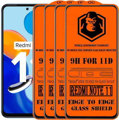 TWIGLO Edge To Edge Tempered Glass for REDMI NOTE 11(Pack of 4)
