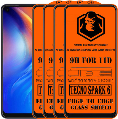 TWIGLO Edge To Edge Tempered Glass for TECNO SPARK 6(Pack of 4)
