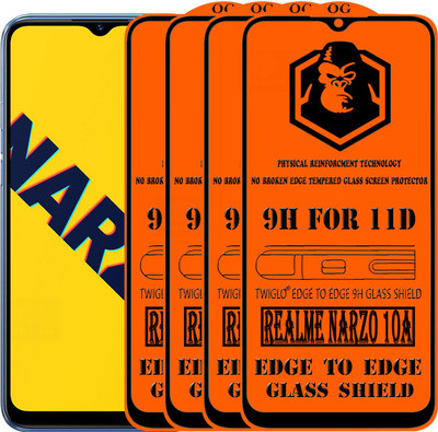 TWIGLO Edge To Edge Tempered Glass for REALME NARZO 10A(Pack of 4)