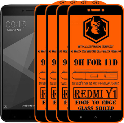 TWIGLO Edge To Edge Tempered Glass for Mi Redmi Y1(Pack of 4)