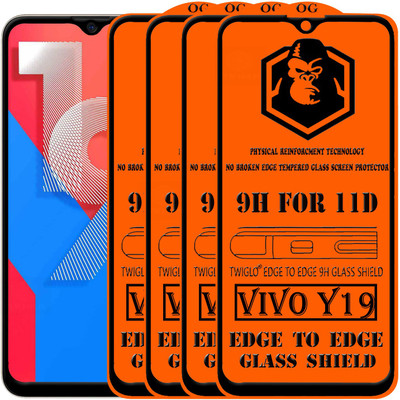 TWIGLO Edge To Edge Tempered Glass for VIVO Y19(Pack of 4)