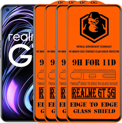 TWIGLO Edge To Edge Tempered Glass for REALME GT 5G(Pack of 4)