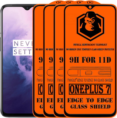 TWIGLO Edge To Edge Tempered Glass for ONEPLUS 7(Pack of 4)
