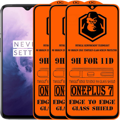 TWIGLO Edge To Edge Tempered Glass for ONEPLUS 7(Pack of 3)
