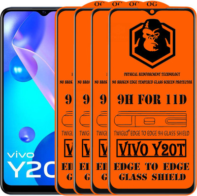 TWIGLO Edge To Edge Tempered Glass for VIVO Y20T(Pack of 4)