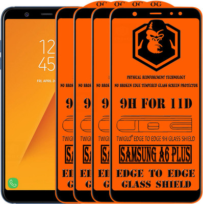 TWIGLO Edge To Edge Tempered Glass for Samsung Galaxy A6 Plus(Pack of 4)
