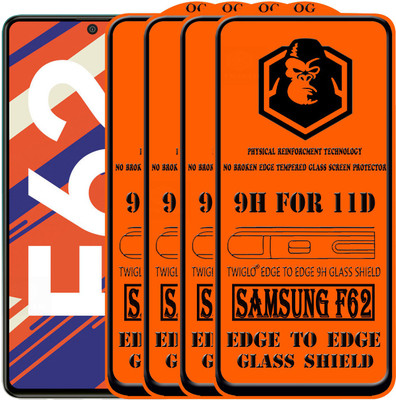 TWIGLO Edge To Edge Tempered Glass for SAMSUNG F62(Pack of 4)