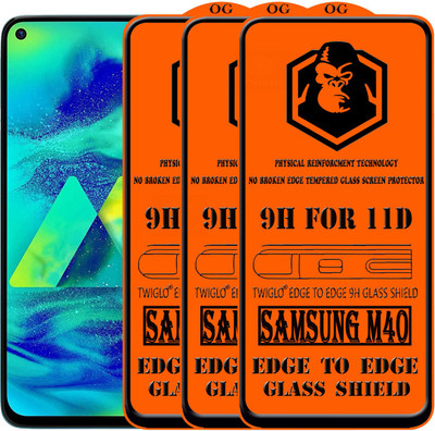 TWIGLO Edge To Edge Tempered Glass for SAMSUNG galaxy M40(Pack of 3)