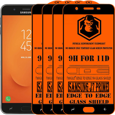 TWIGLO Edge To Edge Tempered Glass for Samsung Galaxy J7 Prime(Pack of 4)