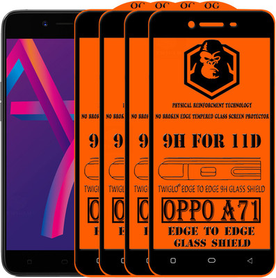 TWIGLO Edge To Edge Tempered Glass for Oppo A71(Pack of 4)