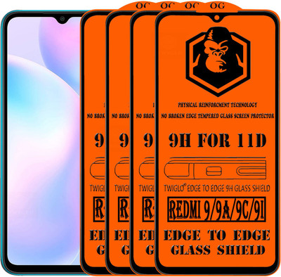 TWIGLO Edge To Edge Tempered Glass for REDMI 9I(Pack of 4)
