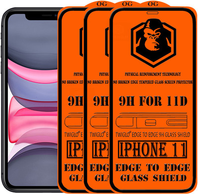 TWIGLO Edge To Edge Tempered Glass for apple IPHONE 11(Pack of 3)